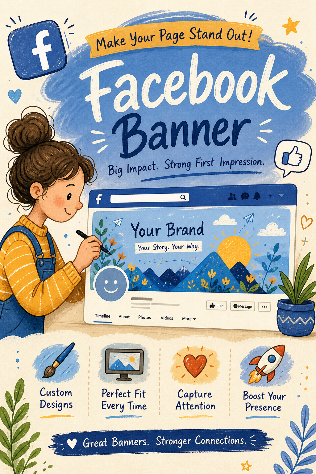 Facebook Banner — illustration style web banner