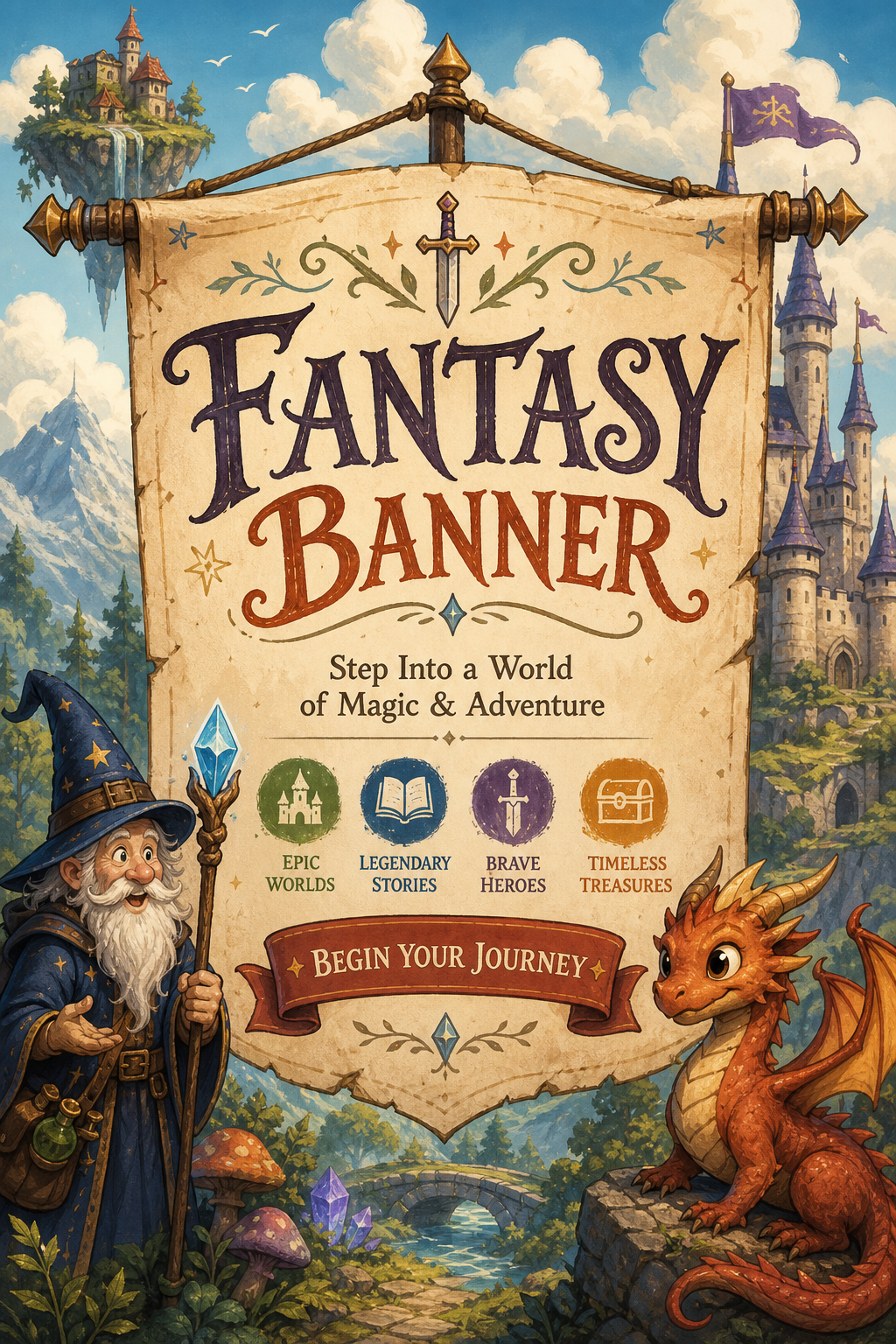 Fantasy Banner — illustration style web banner