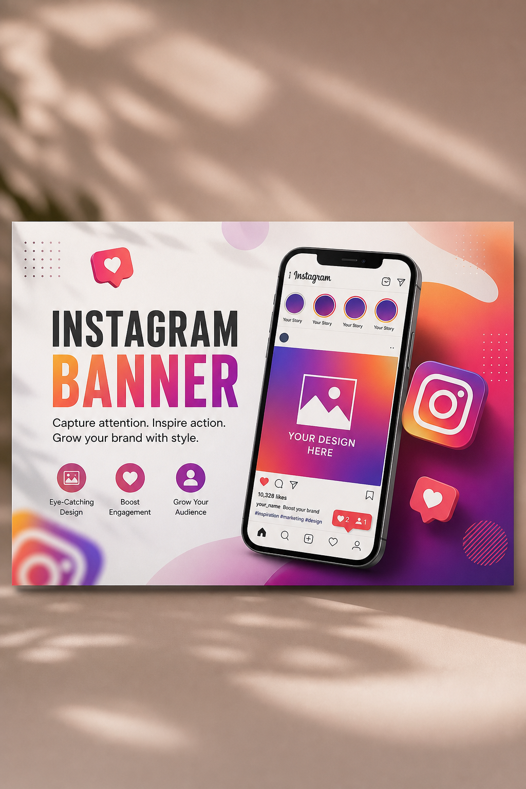 Instagram Banner — photo-realistic style web banner
