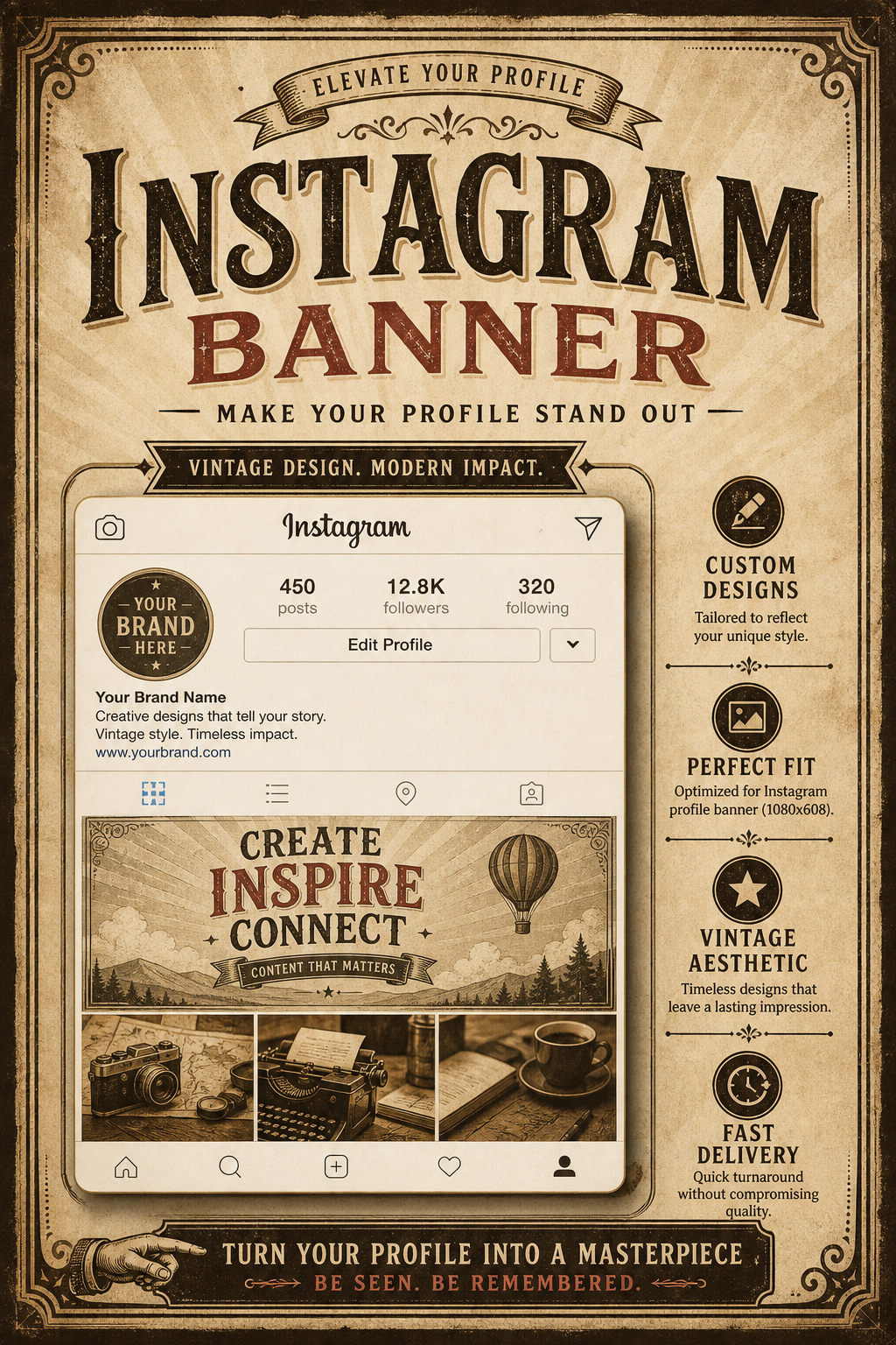 Instagram Banner — vintage style web banner