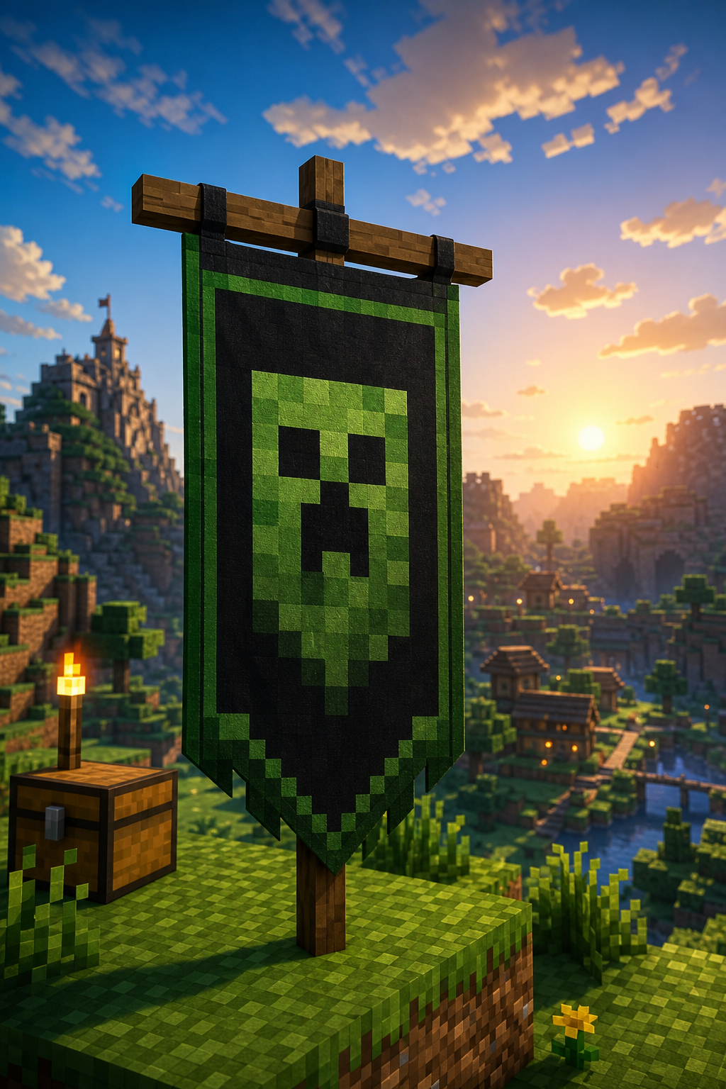 Minecraft Banner — photo-realistic style web banner