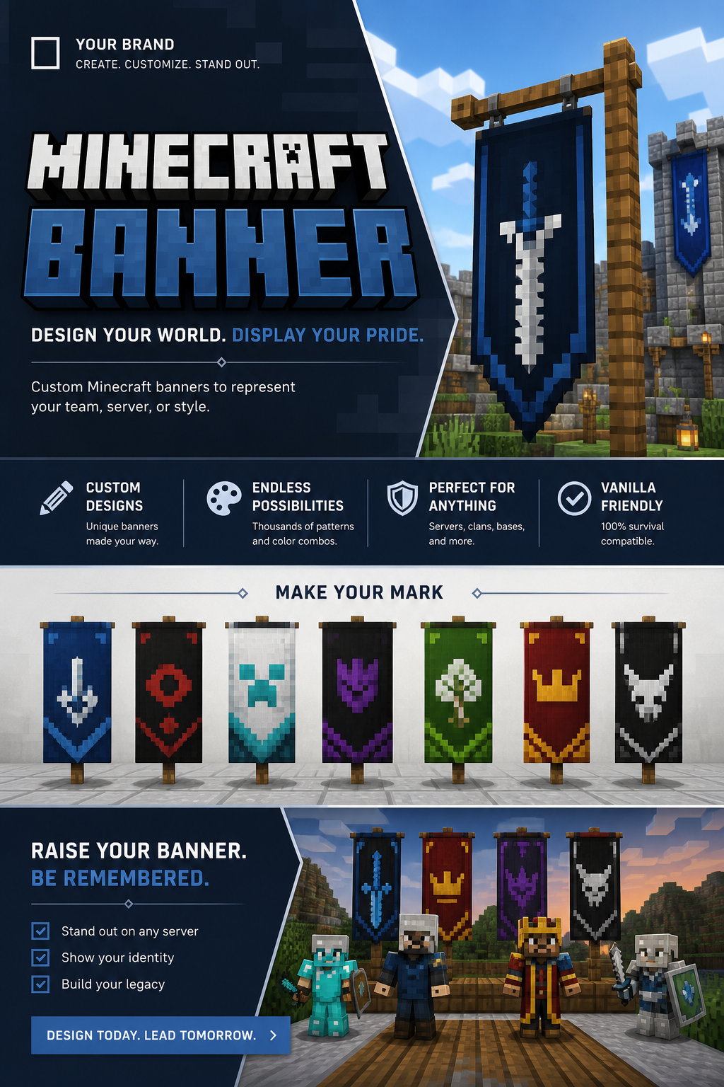 Minecraft Banner — corporate style web banner