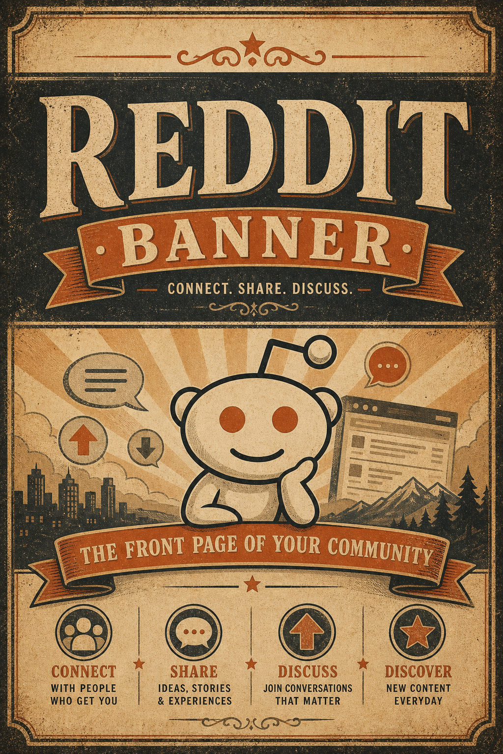Reddit Banner — vintage style web banner