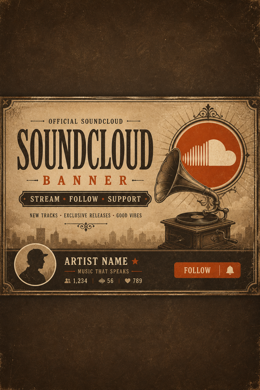 SoundCloud Banner — vintage style web banner