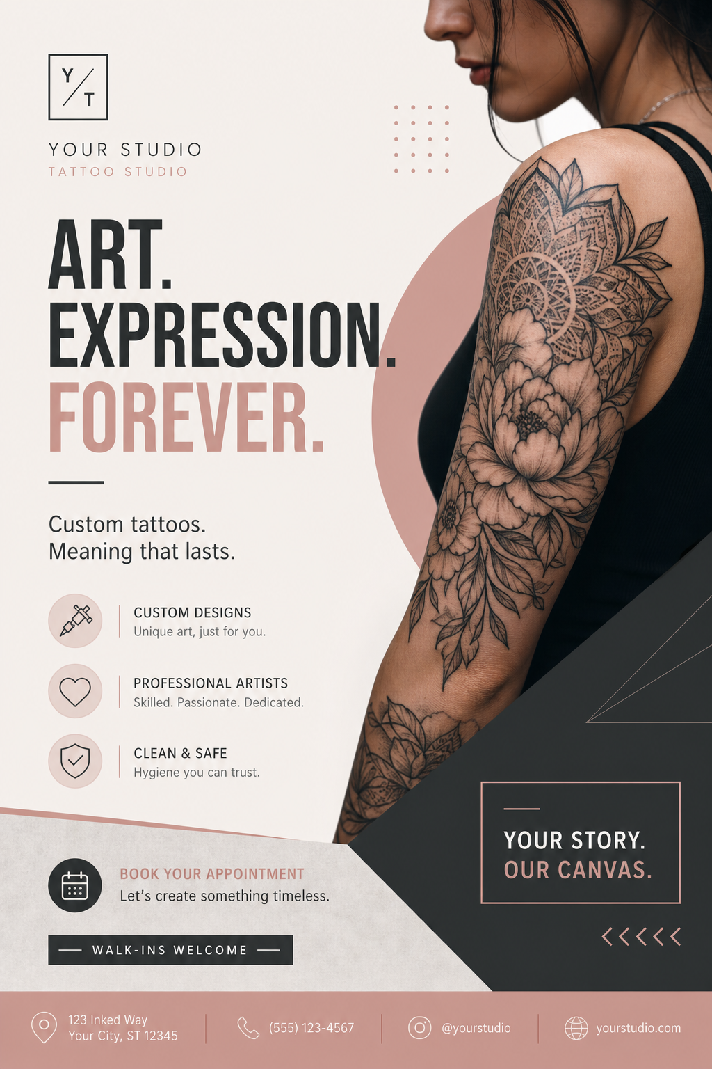 Tattoo Banner — modern style web banner