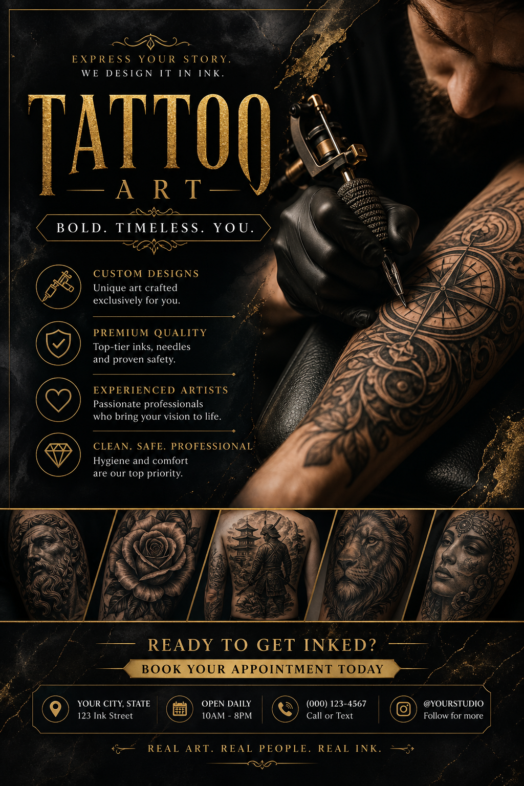 Tattoo Banner — elegant style web banner