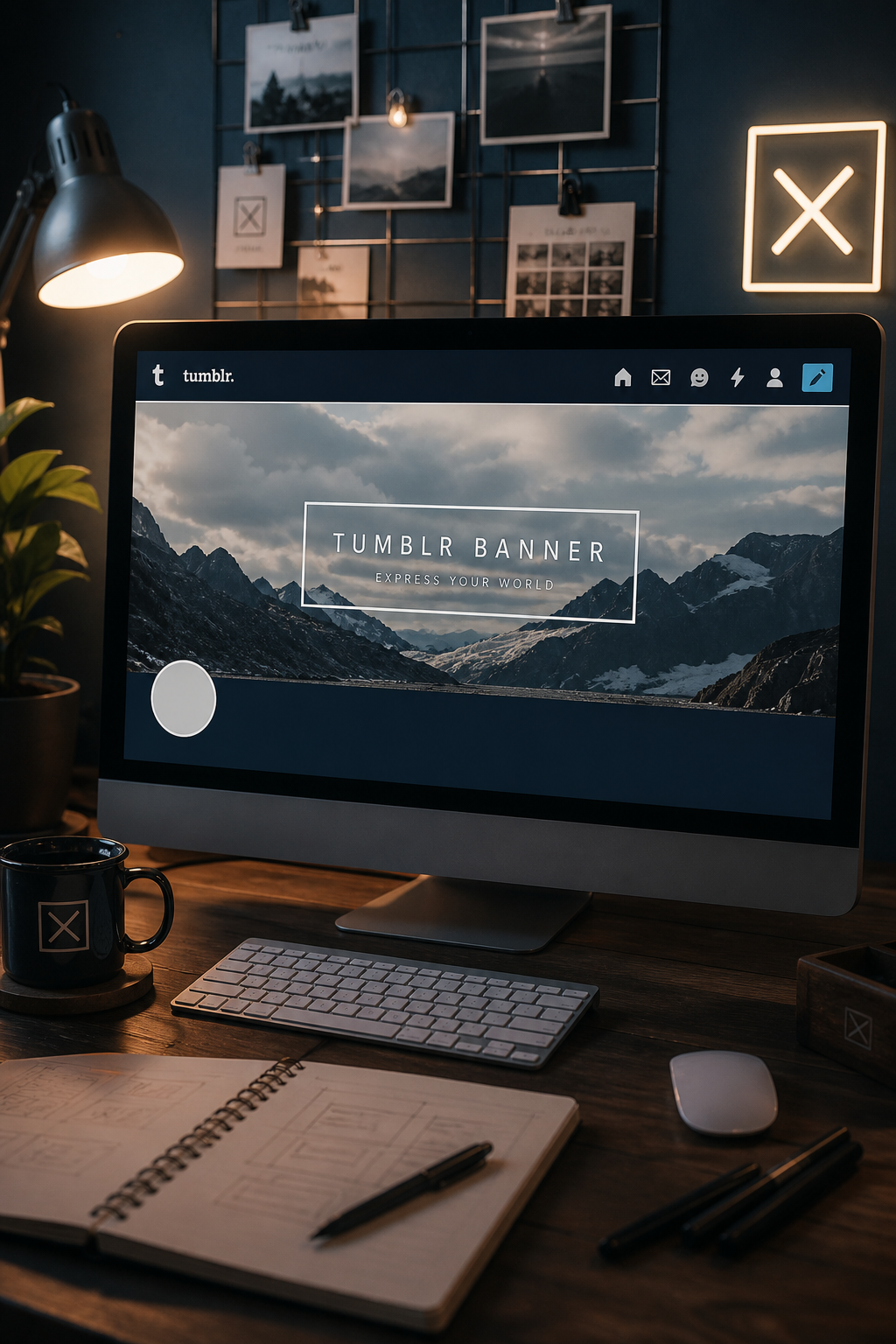 Tumblr Banner — photo-realistic style web banner