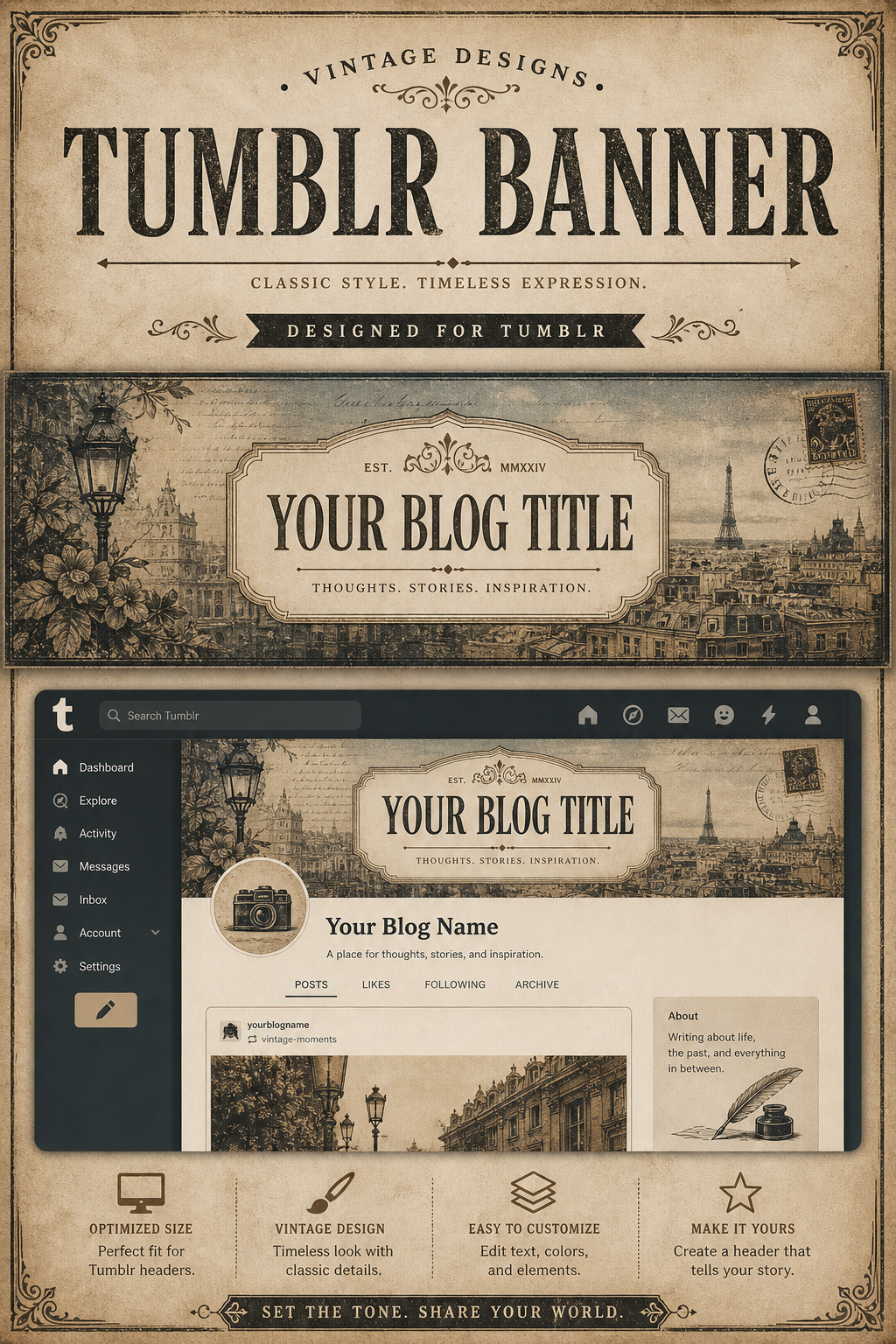Tumblr Banner — vintage style web banner