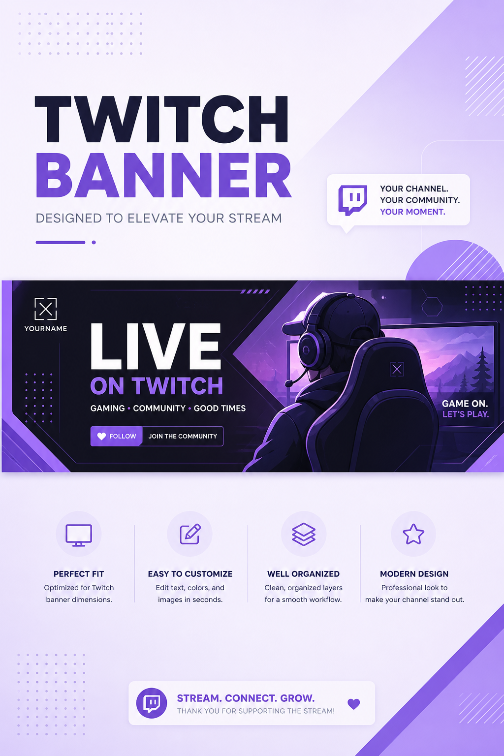 Twitch Banner — modern style web banner