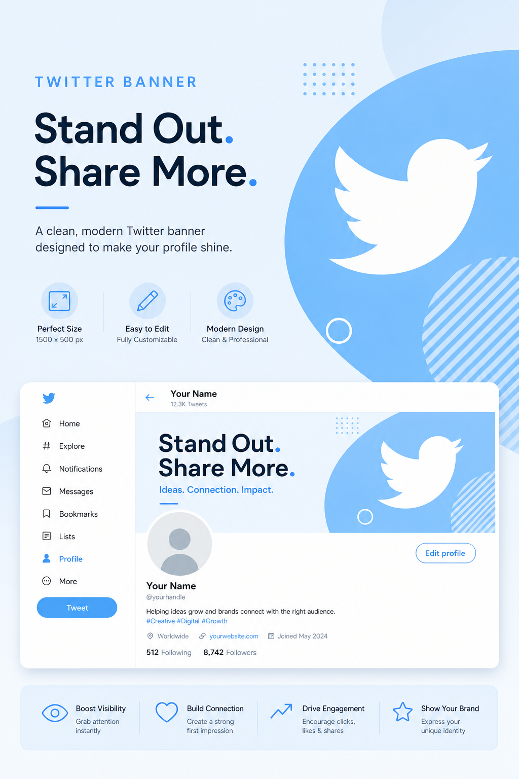 Twitter Banner — modern style web banner