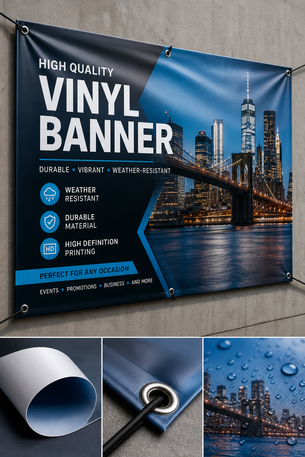 Vinyl Banner — photo-realistic style web banner