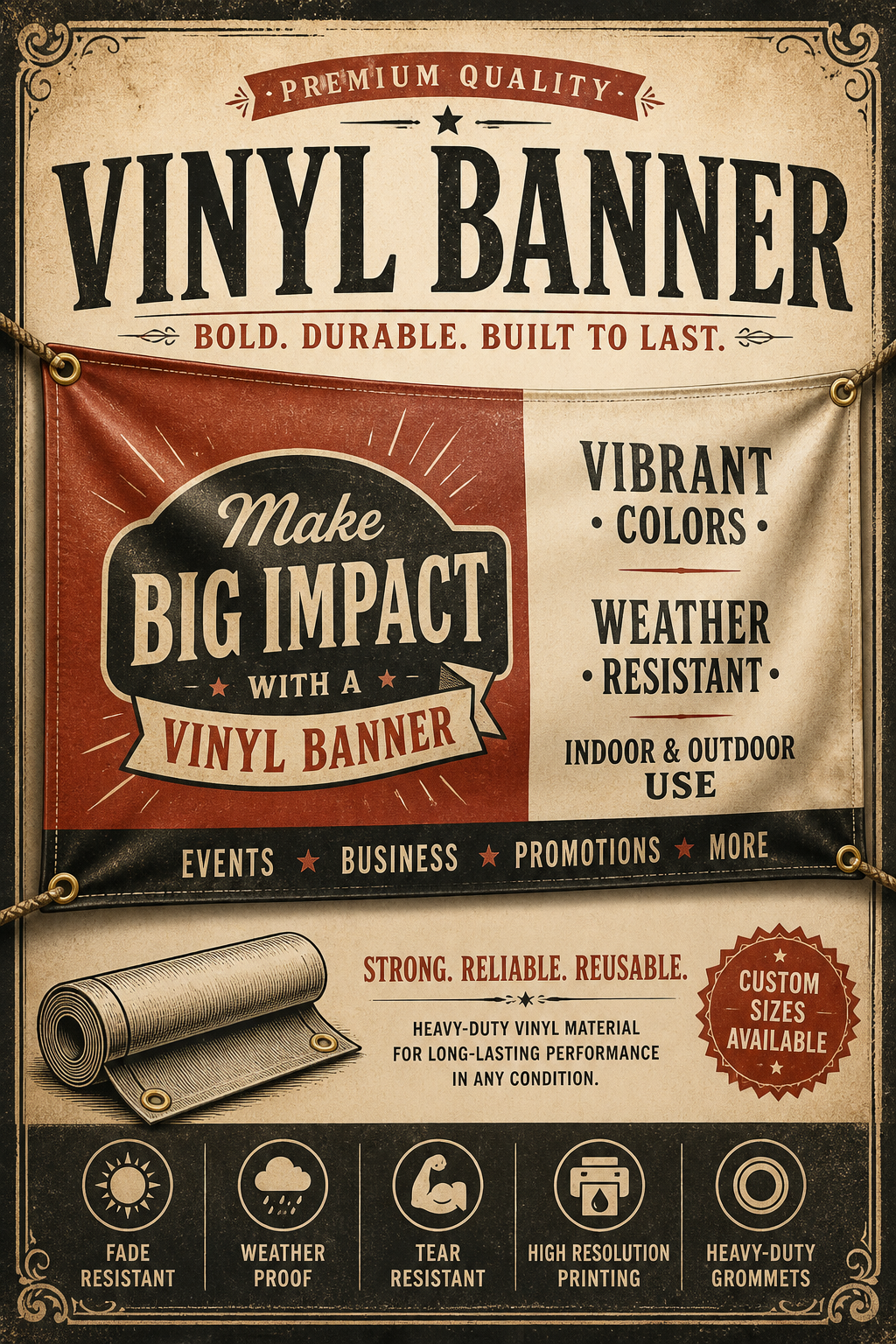 Vinyl Banner — vintage style web banner