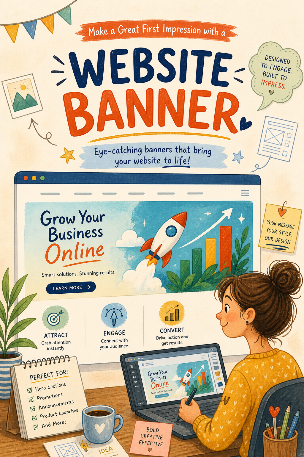 Website Banner — illustration style web banner