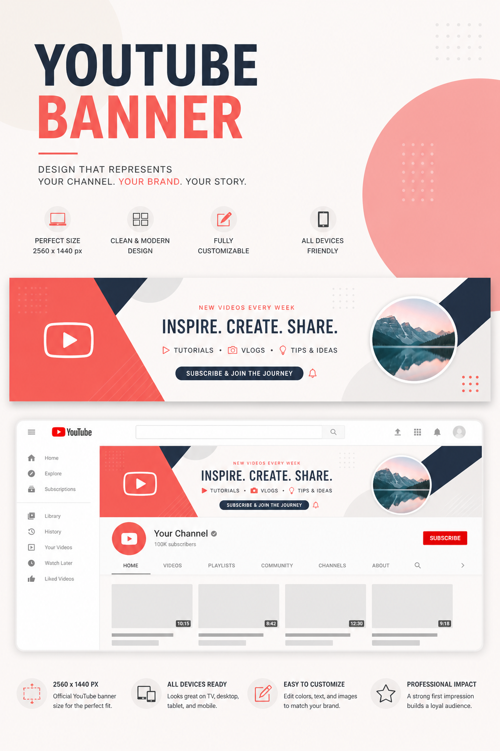 YouTube Banner — modern style web banner