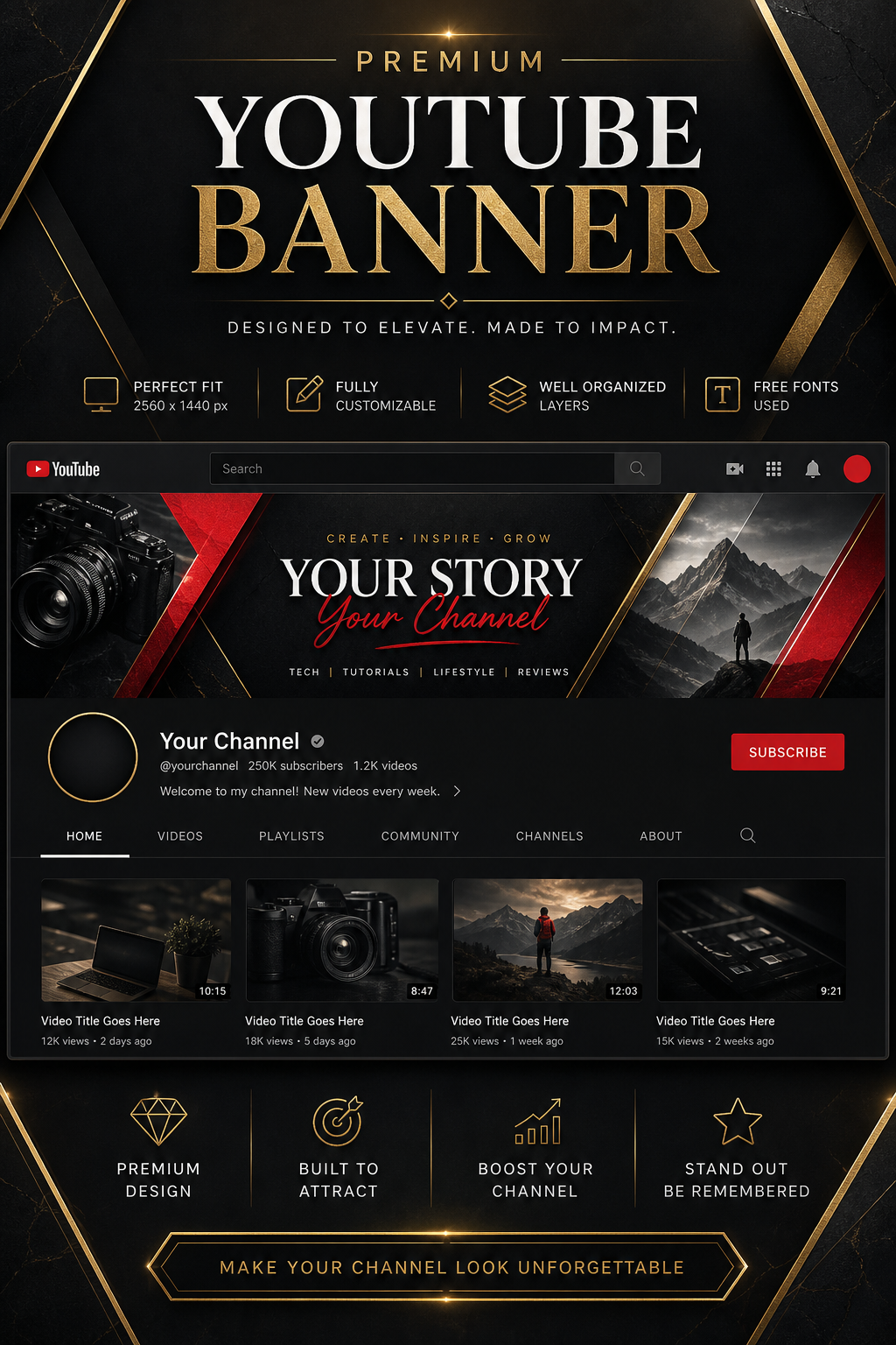 YouTube Banner — elegant style web banner