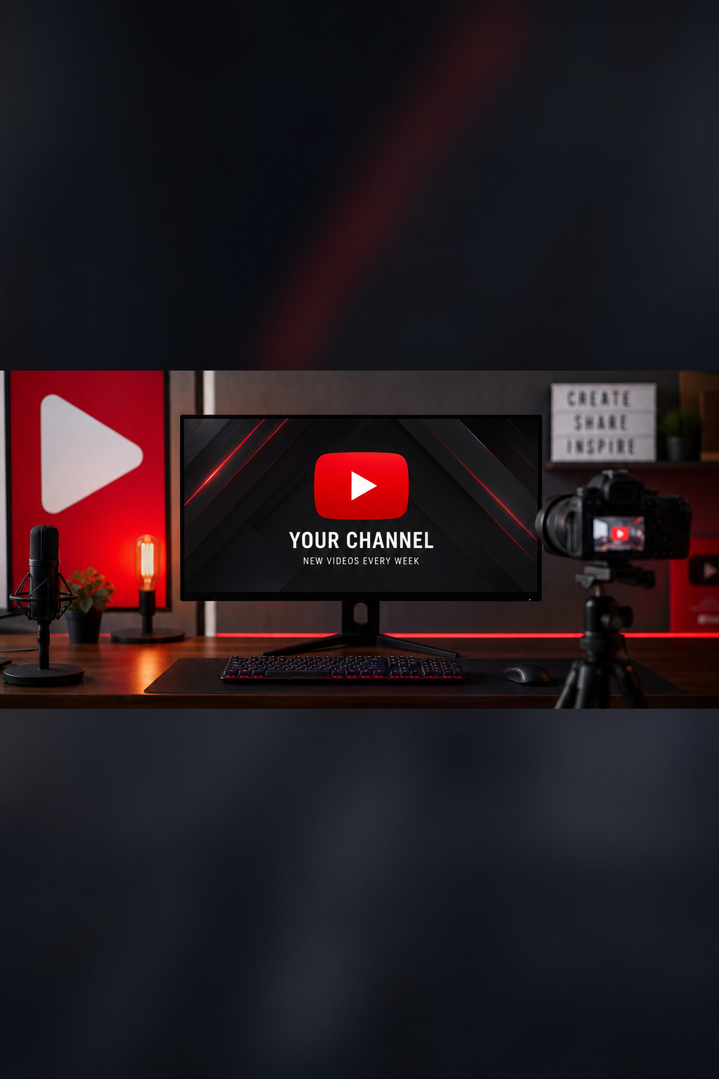 YouTube Banner — photo-realistic style web banner