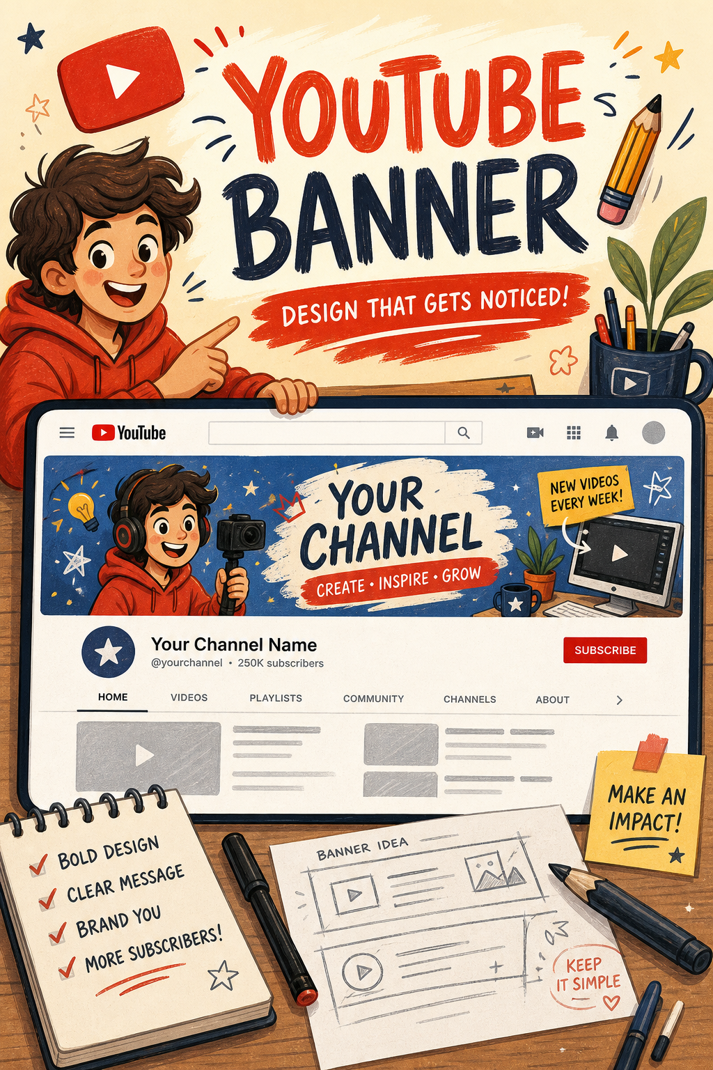 YouTube Banner — illustration style web banner