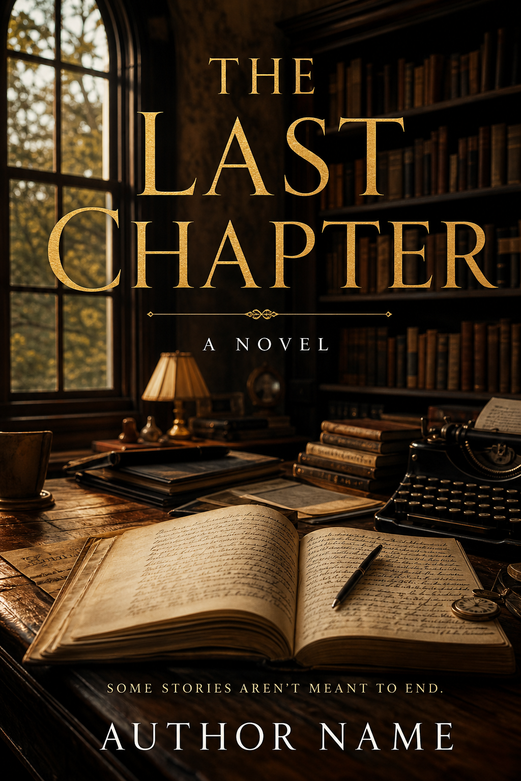 Fiction Book Cover — photo-realistic style book cover