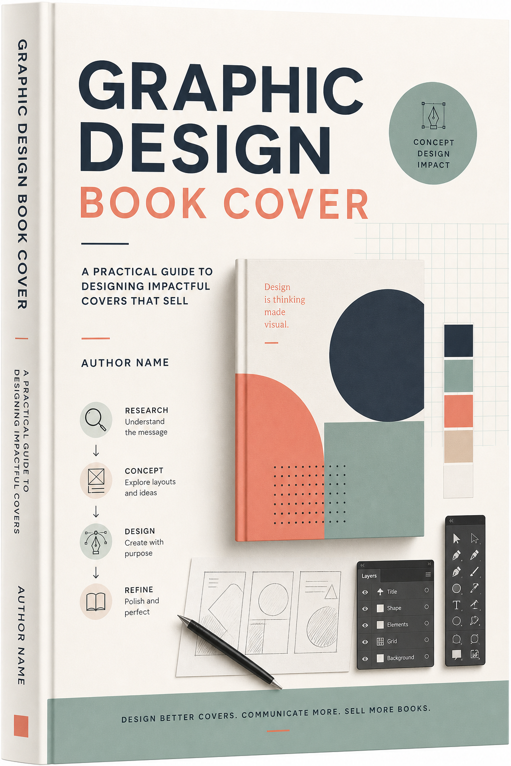 Graphic Design Book Cover — modern style book cover
