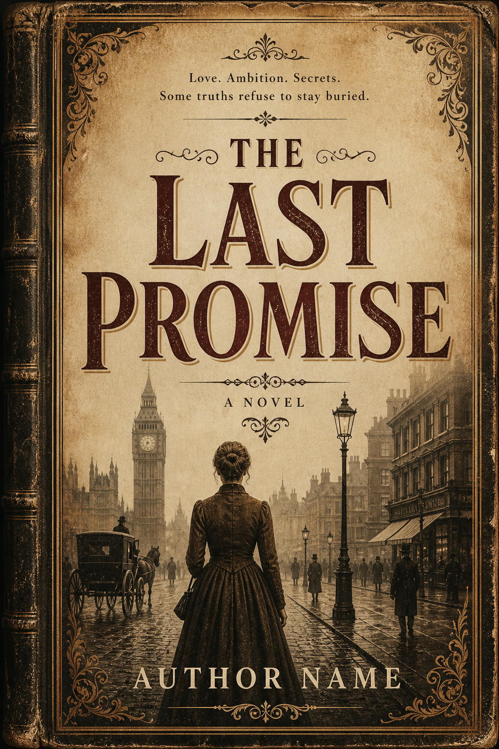 Novel Book Cover — vintage style book cover