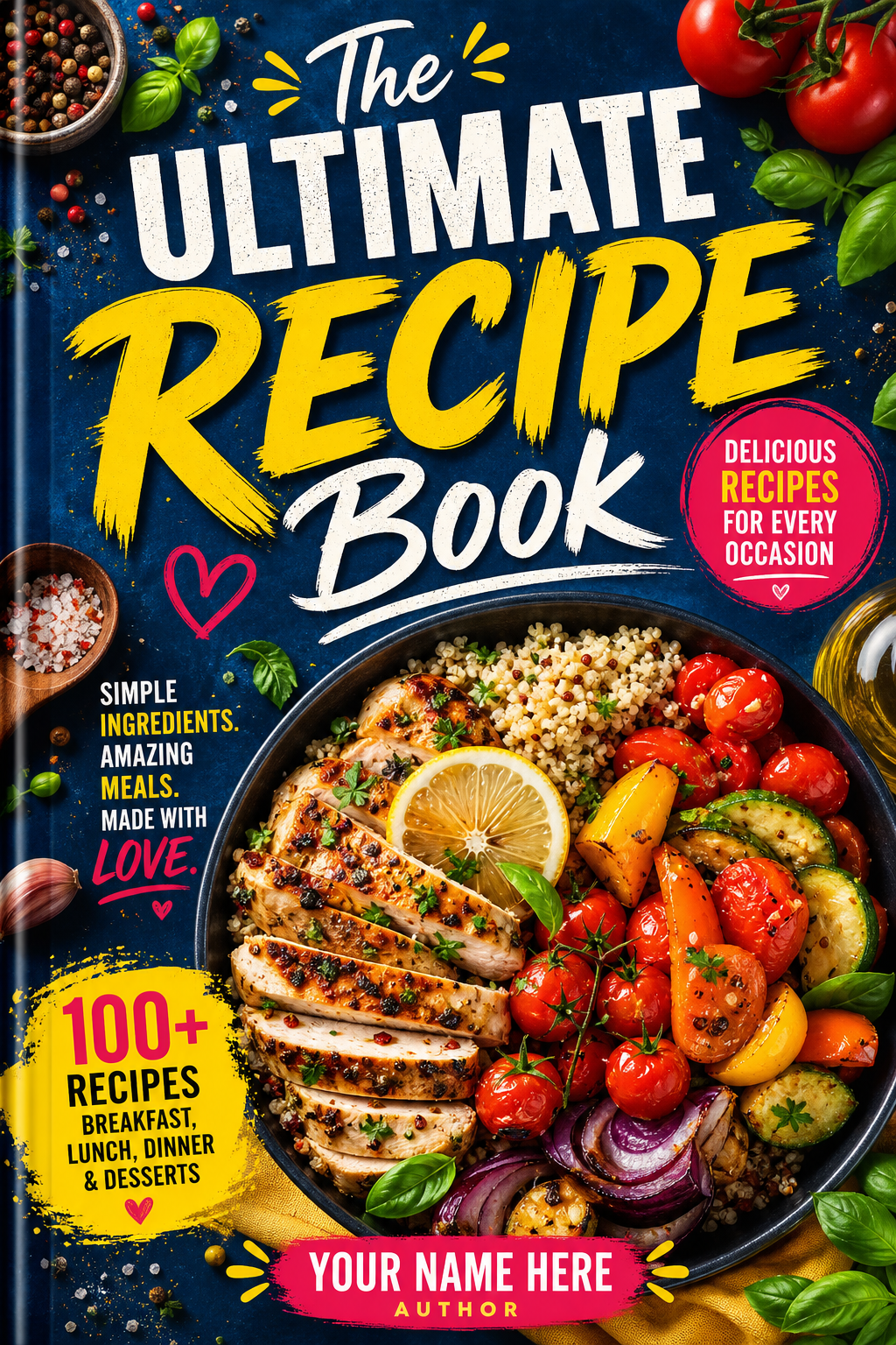 Recipe Book Cover — vibrant style book cover