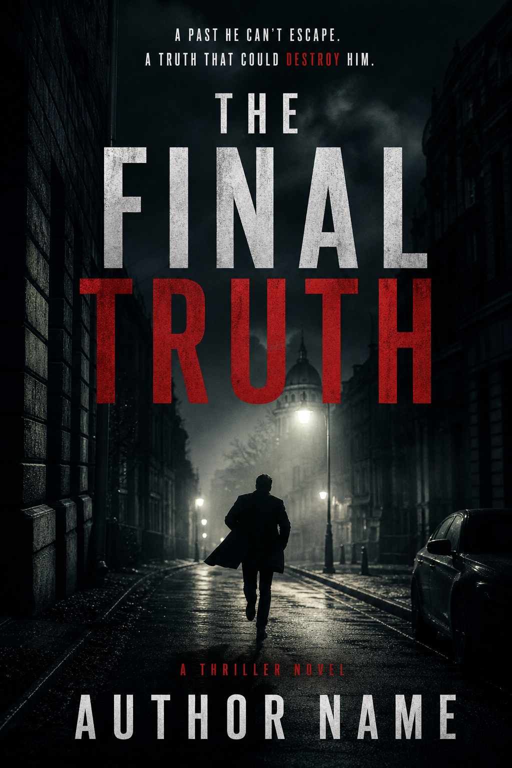 Thriller Book Cover — photo-realistic style book cover