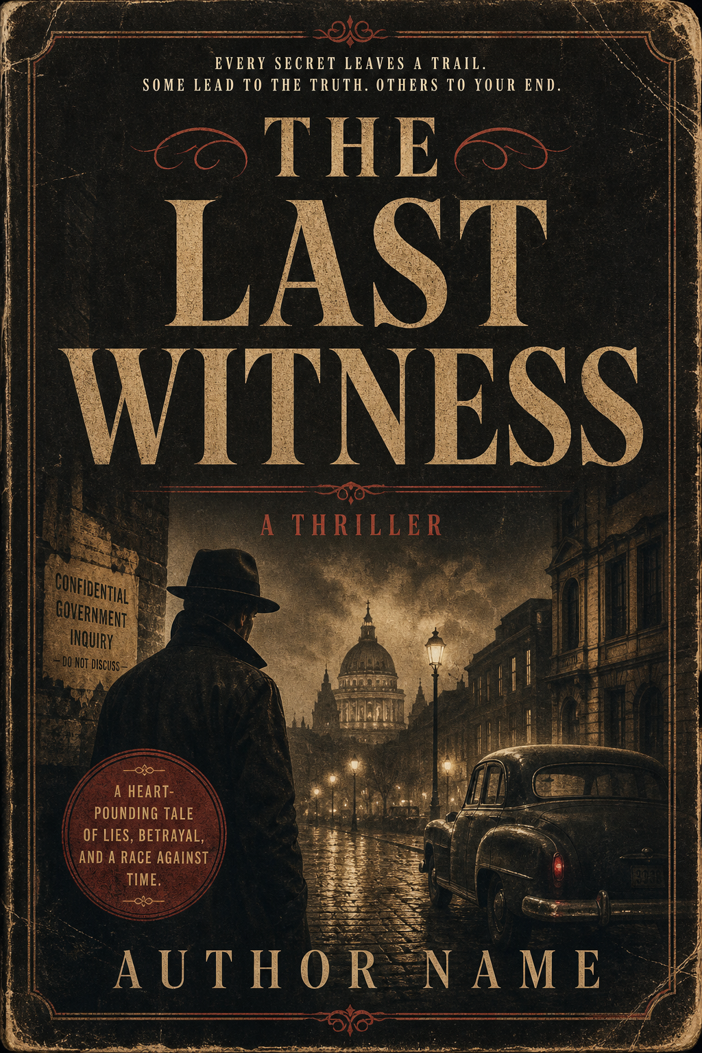 Thriller Book Cover — vintage style book cover