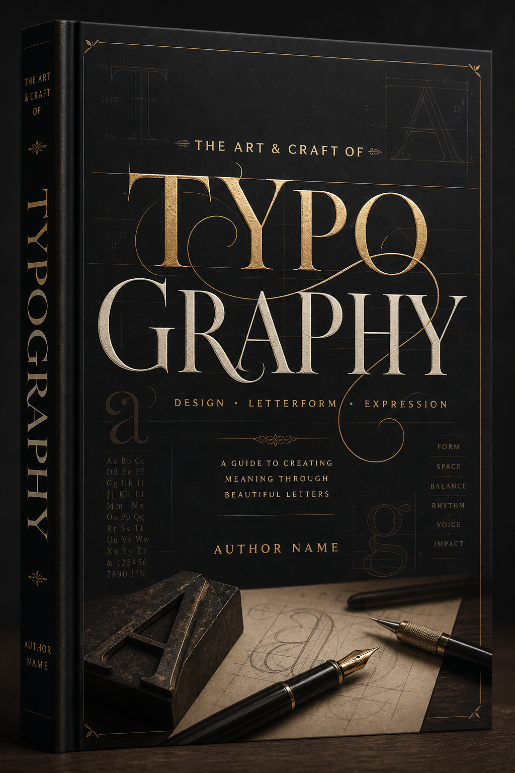 Typography Book Cover — elegant style book cover