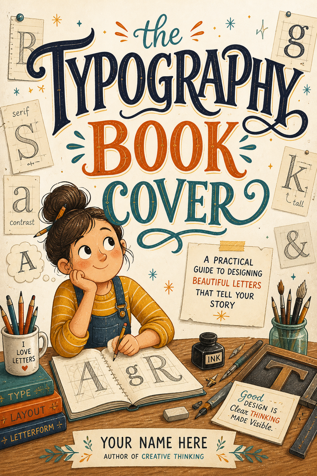 Typography Book Cover — illustration style book cover