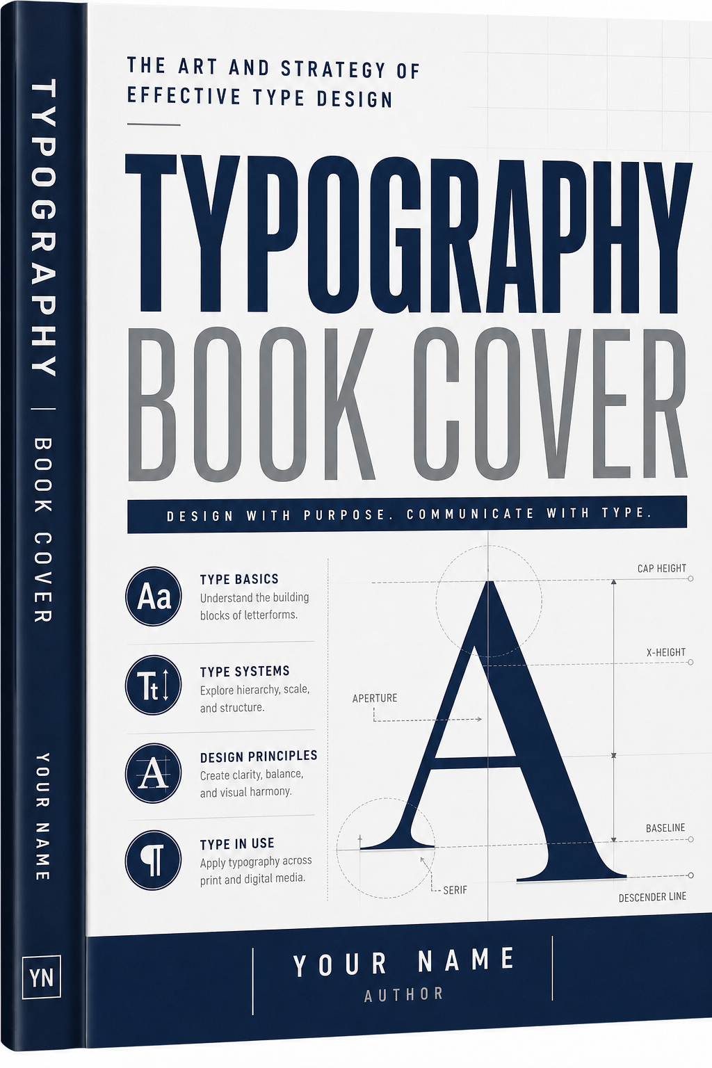 Typography Book Cover — corporate style book cover