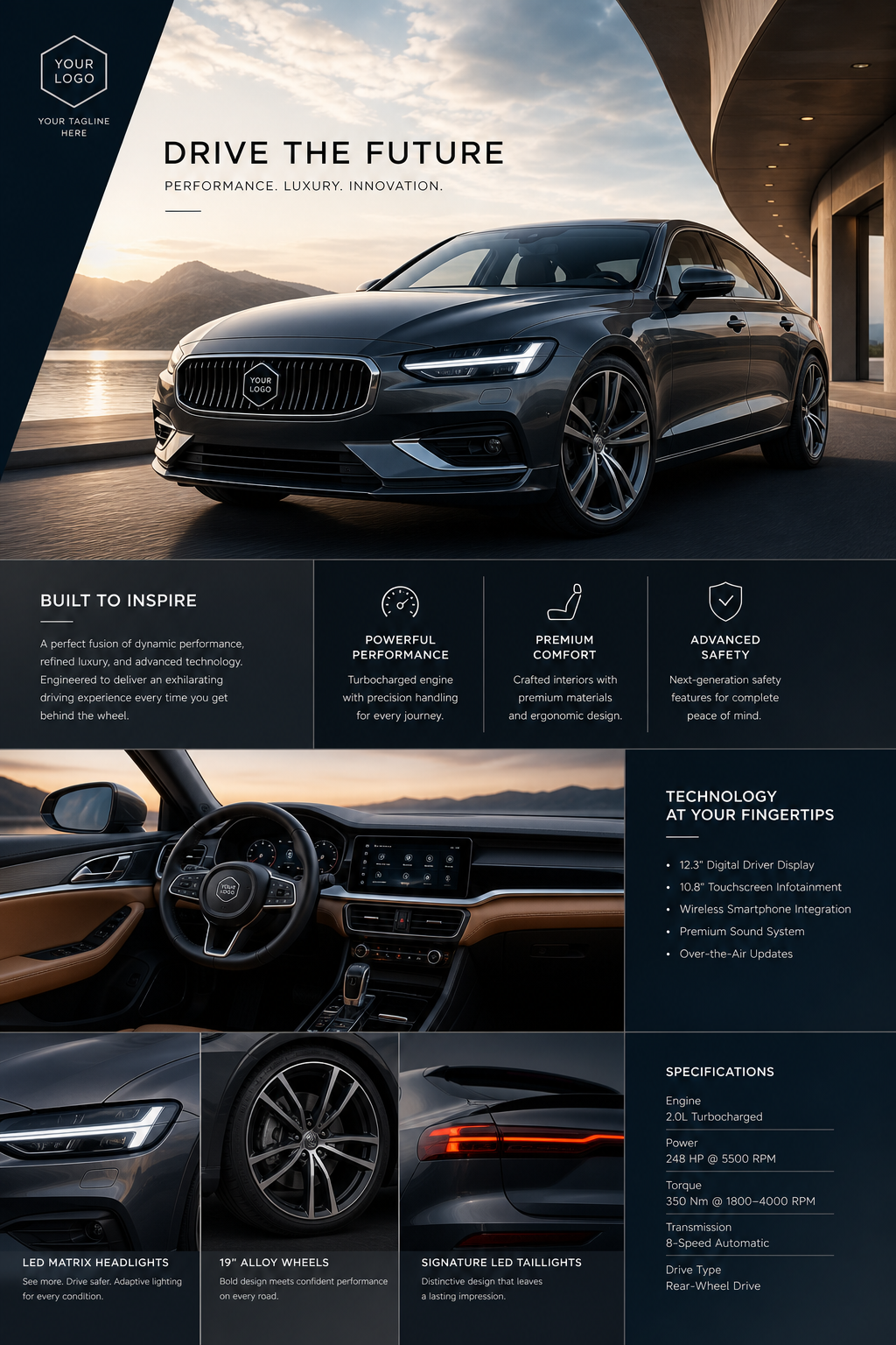 Car Brochure — photo-realistic style brochure cover