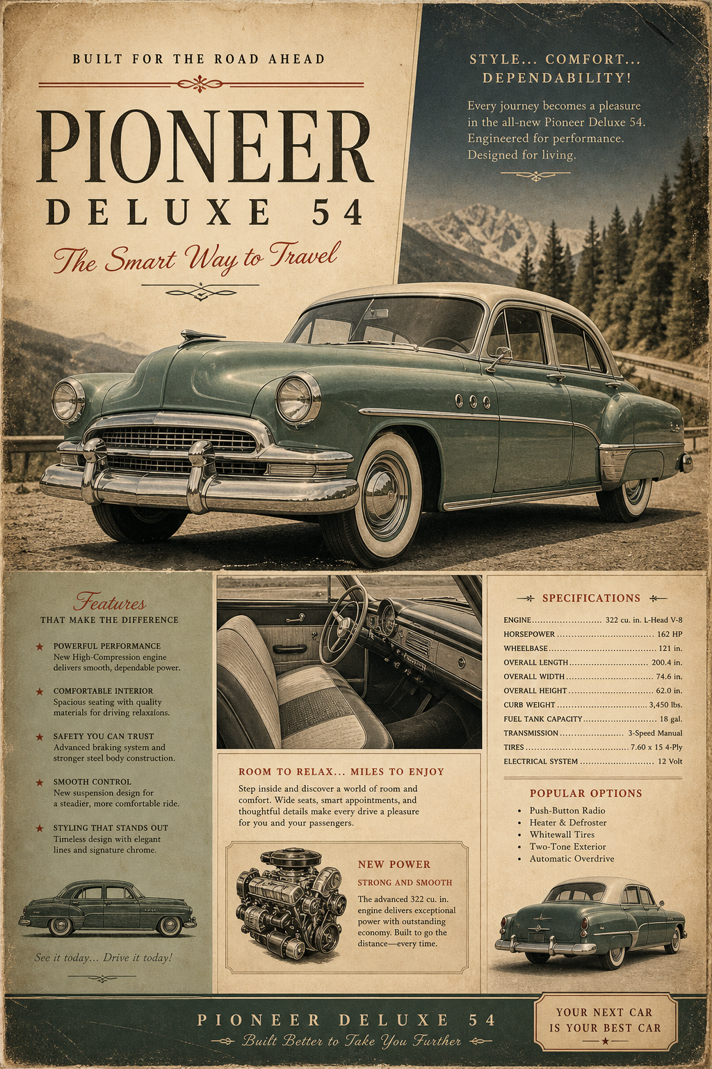 Car Brochure — vintage style brochure cover