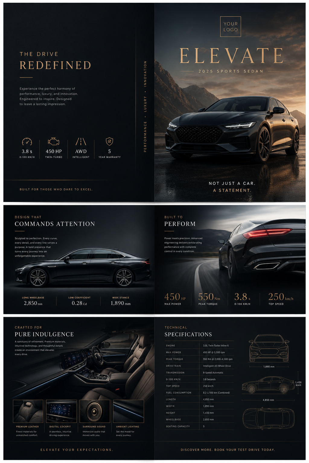Car Brochure — elegant style brochure cover