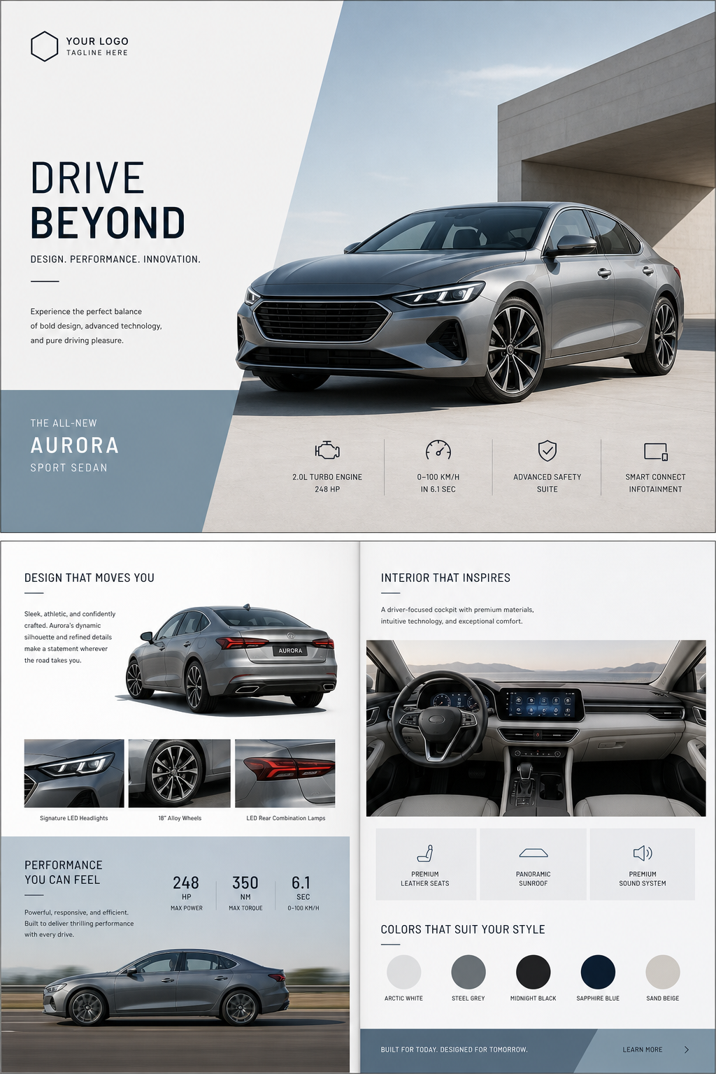 Car Brochure — modern style brochure cover