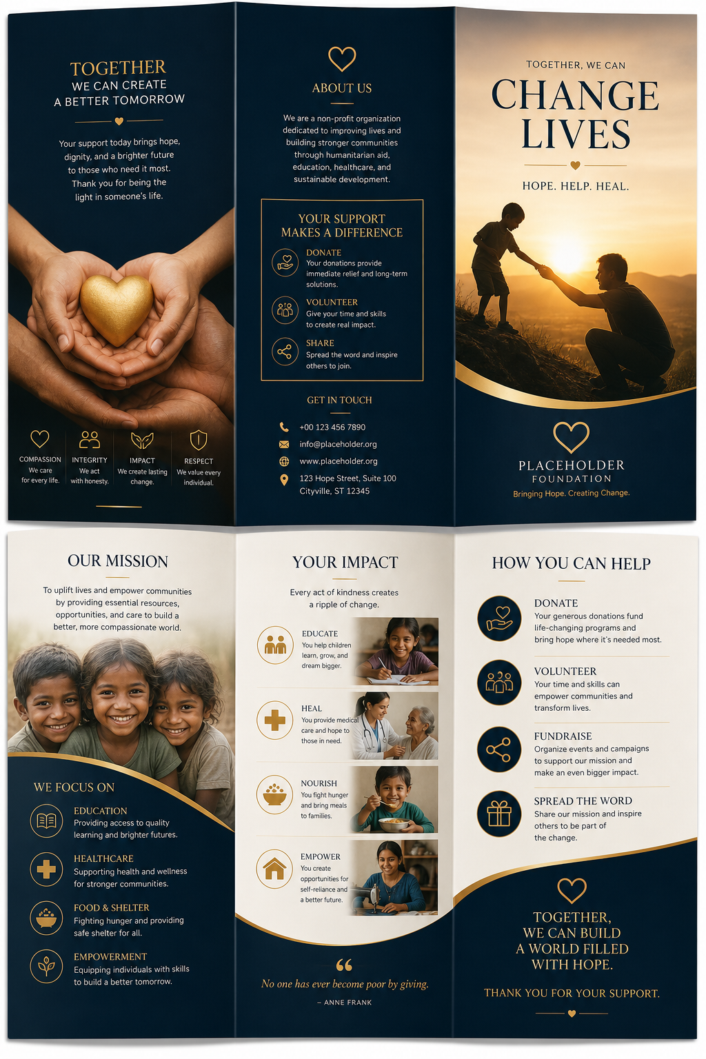 Charity Brochure — elegant style brochure cover