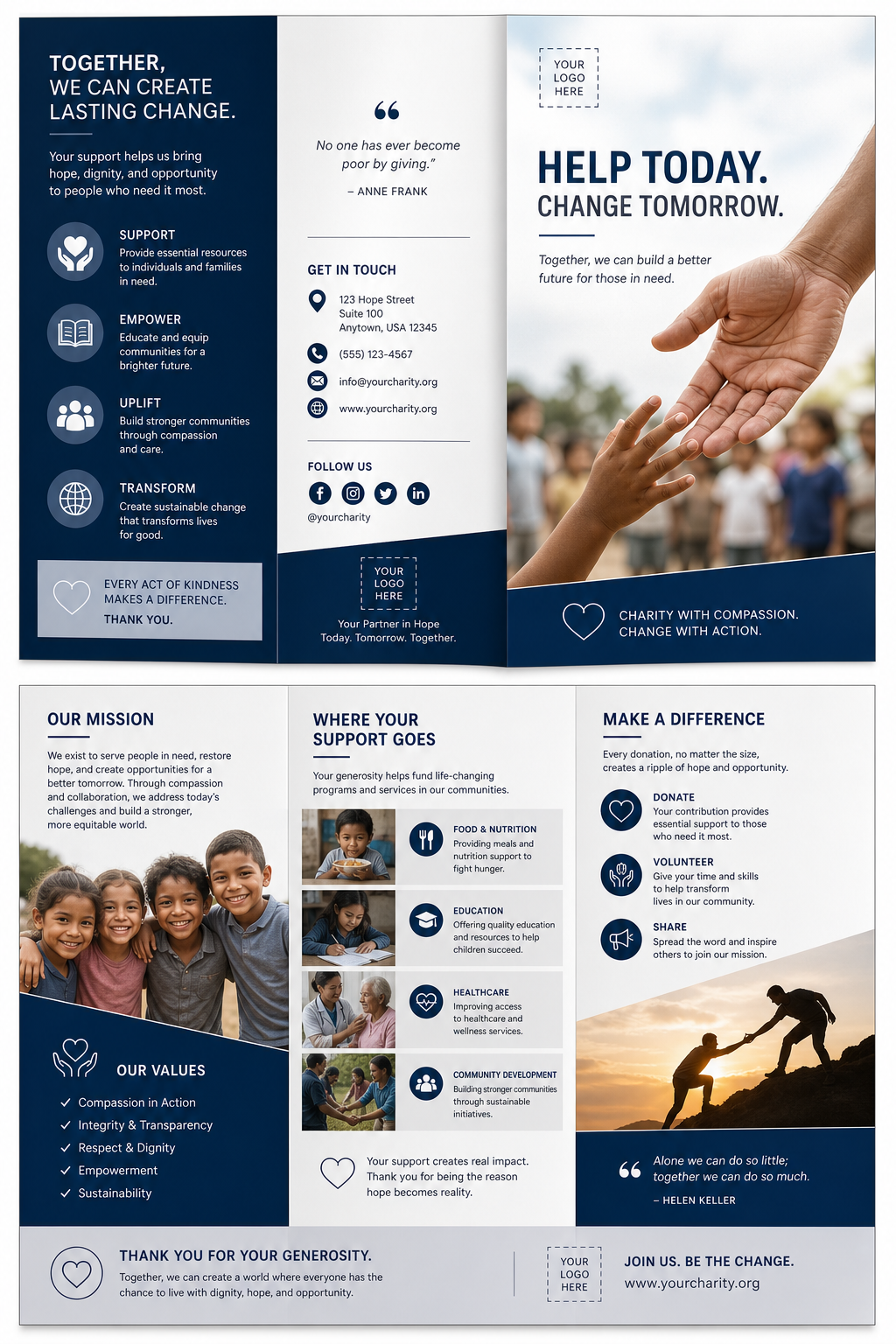 Charity Brochure — corporate style brochure cover