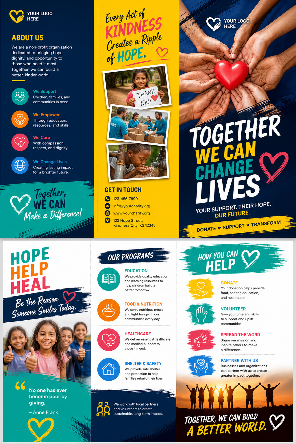 Charity Brochure — vibrant style brochure cover