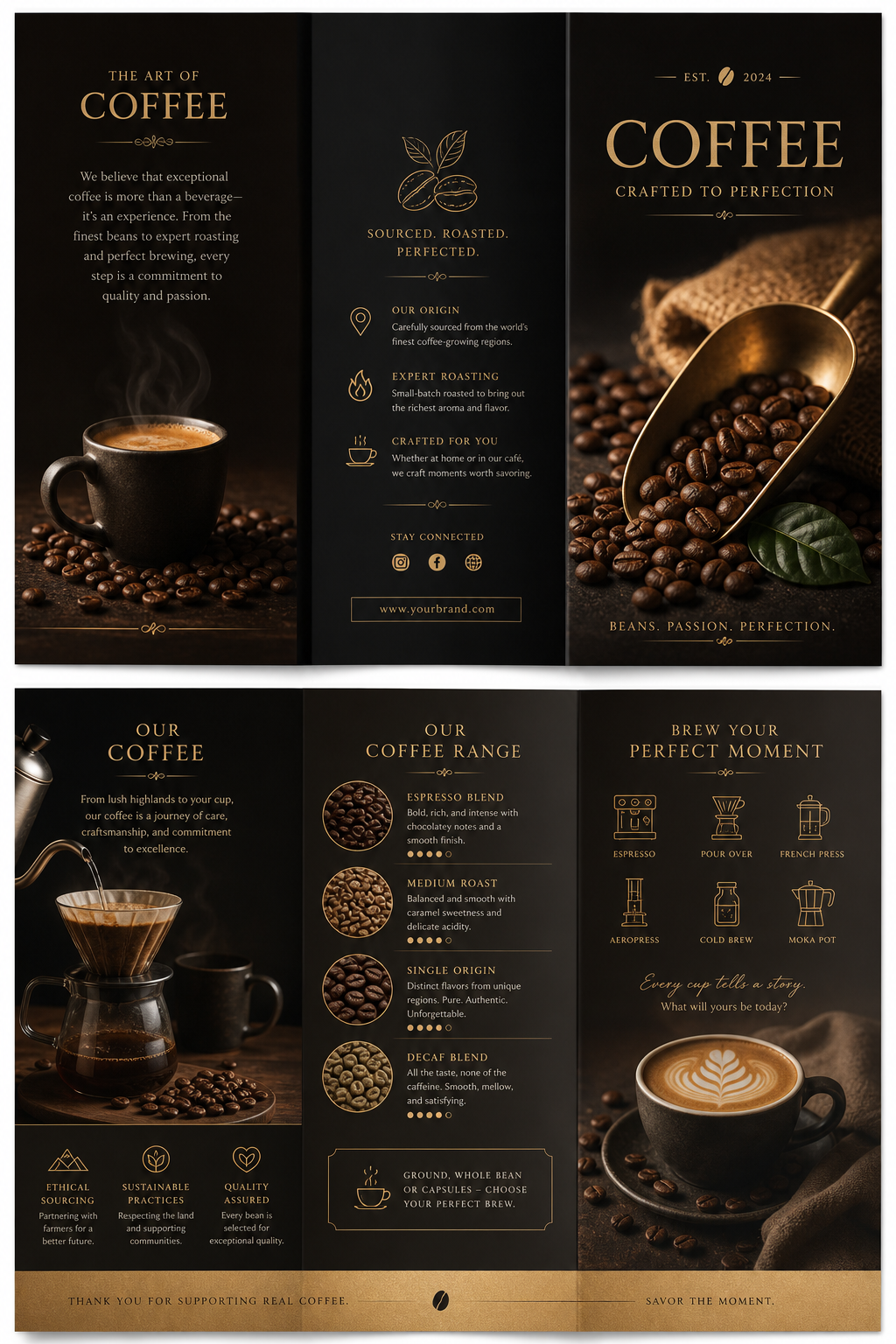 Coffee Brochure — elegant style brochure cover