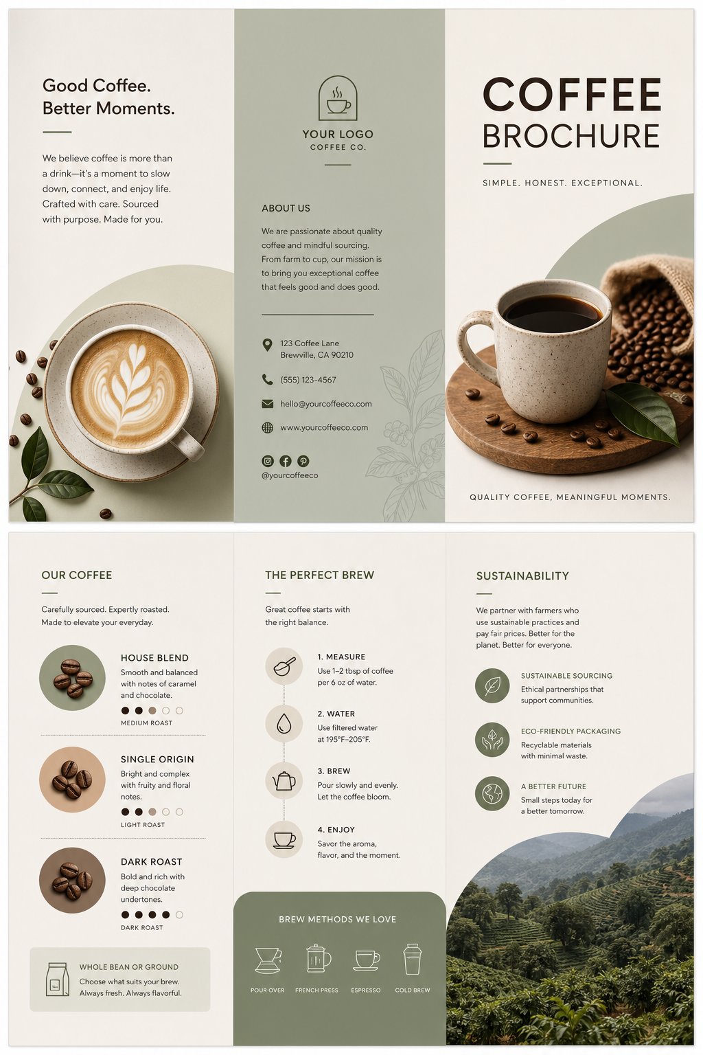 Coffee Brochure — modern style brochure cover