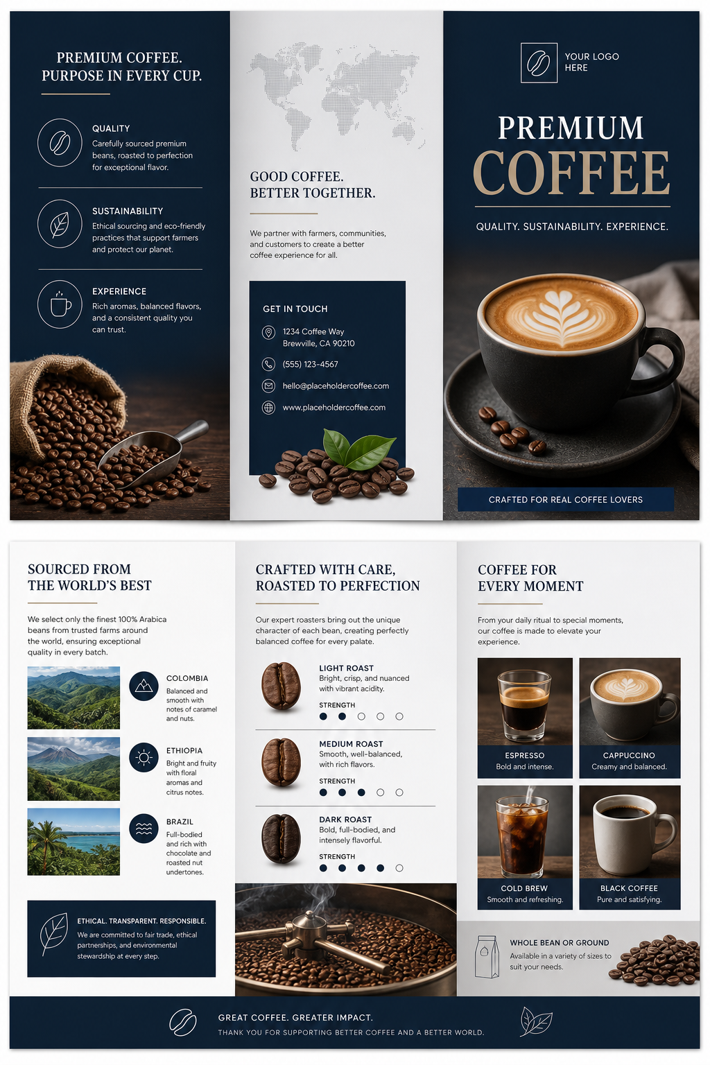 Coffee Brochure — corporate style brochure cover