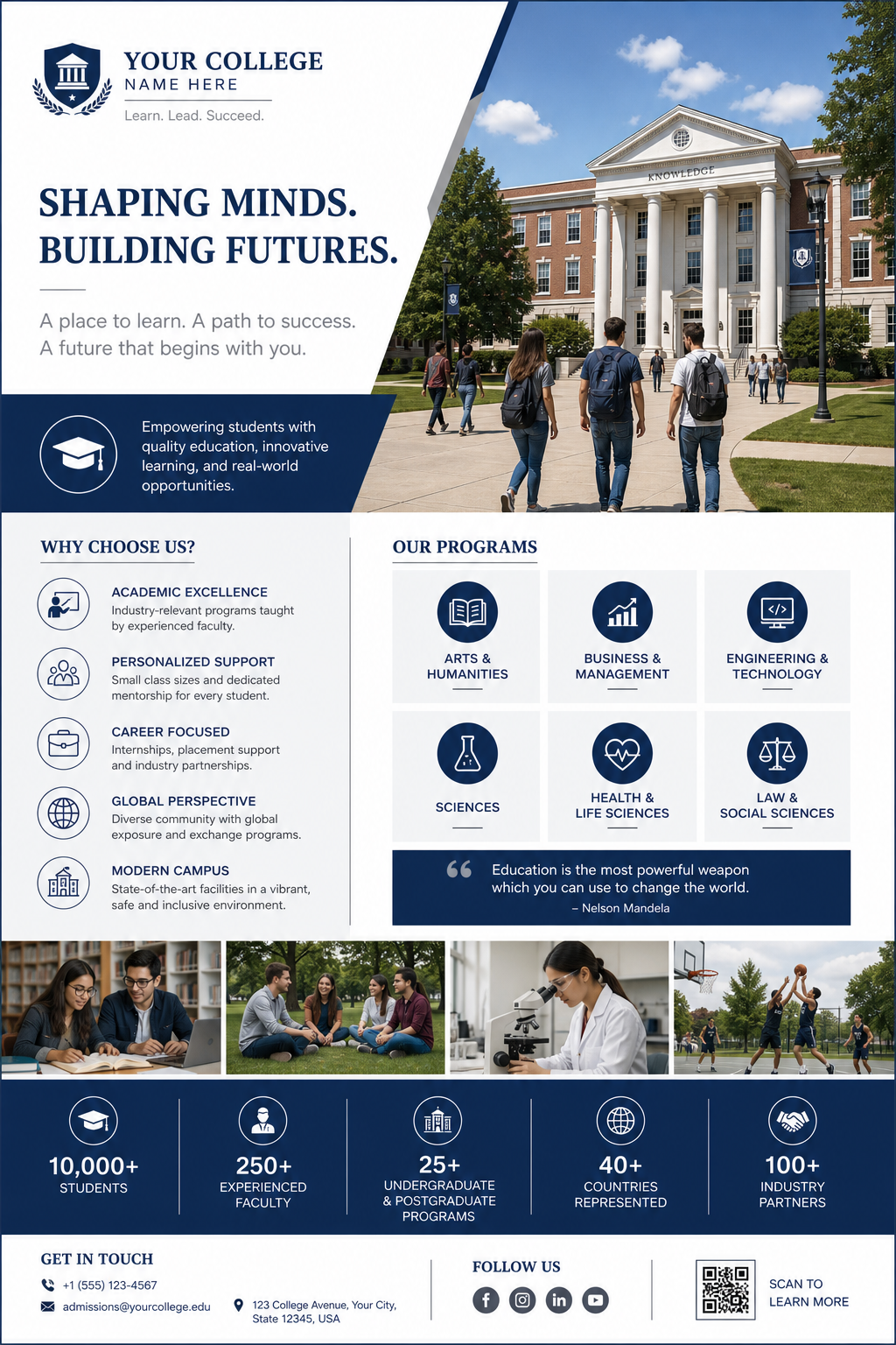 College Brochure — corporate style brochure cover