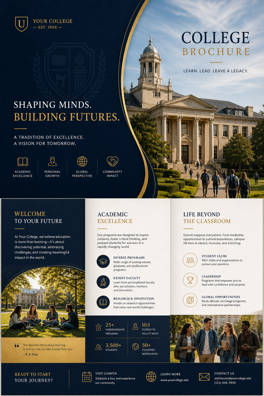 College Brochure — elegant style brochure cover