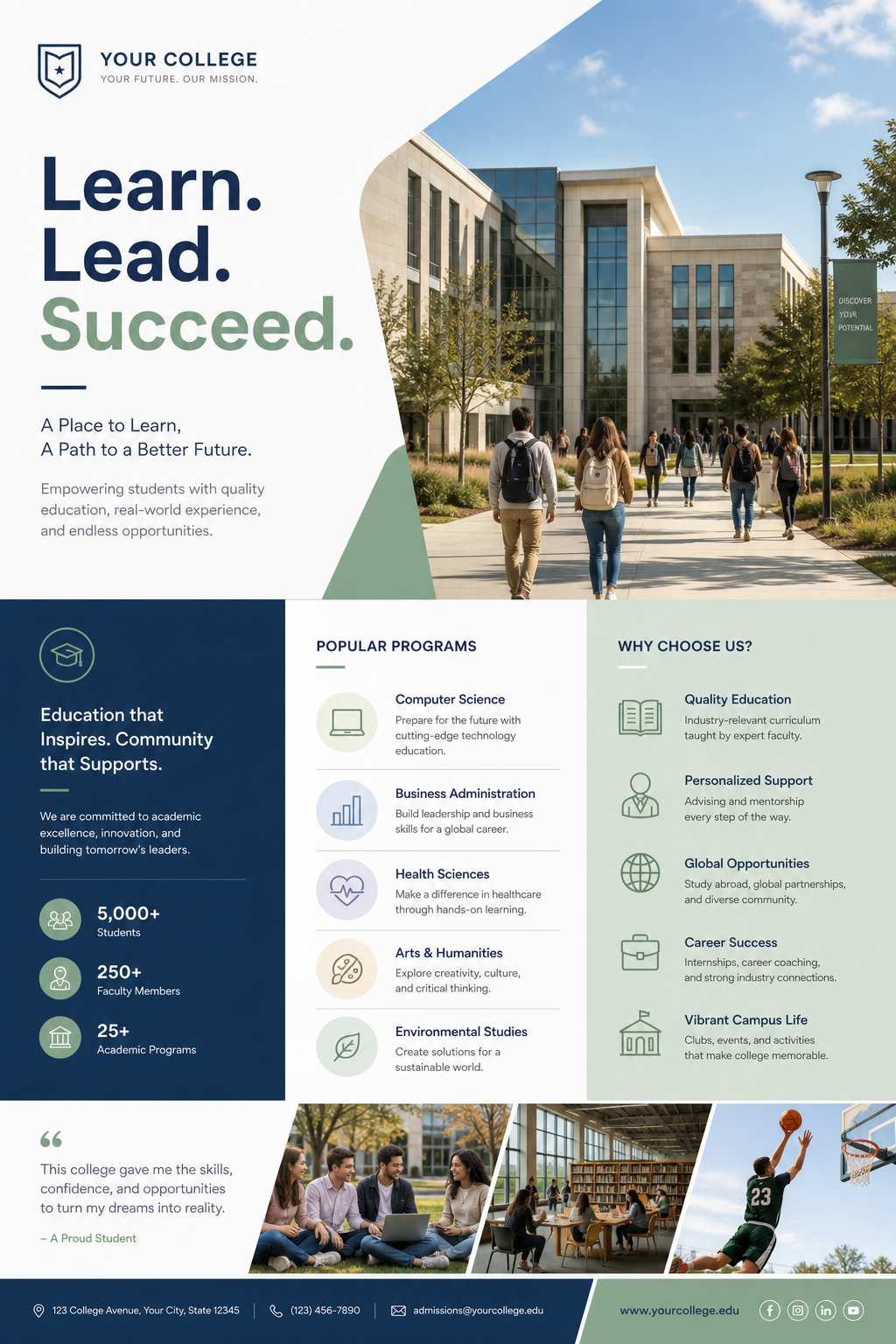 College Brochure — modern style brochure cover