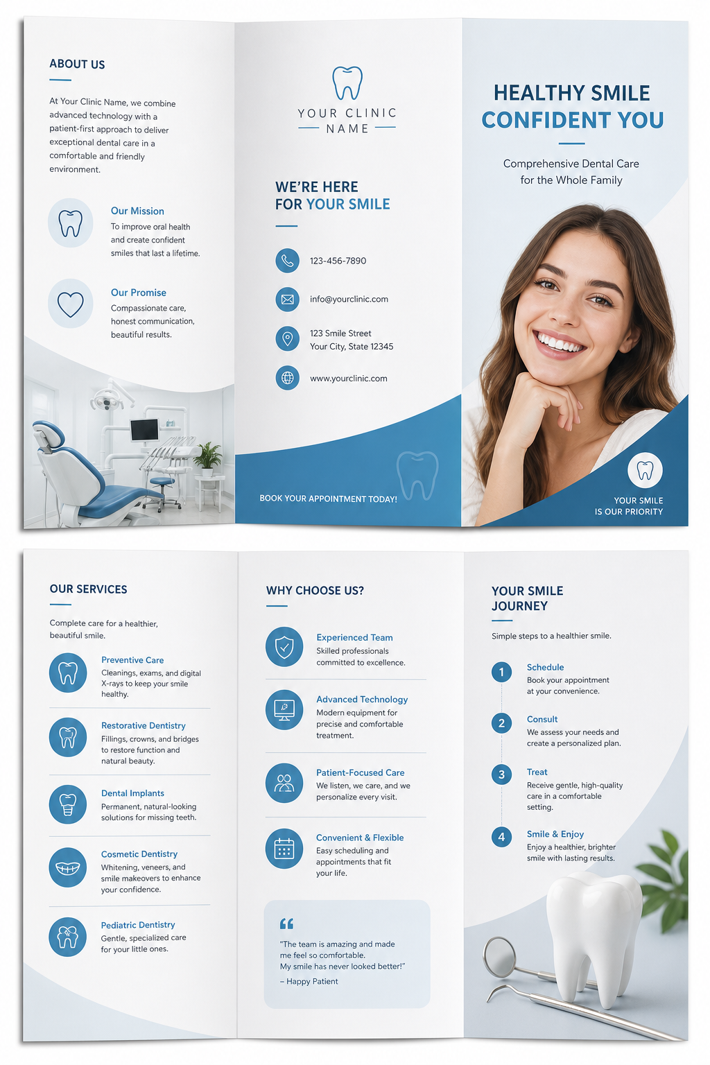 Dental Brochure — modern style brochure cover