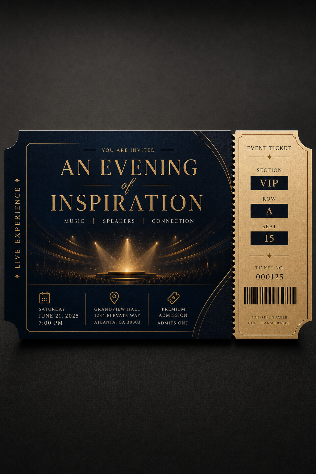 Event Ticket — elegant style brochure cover