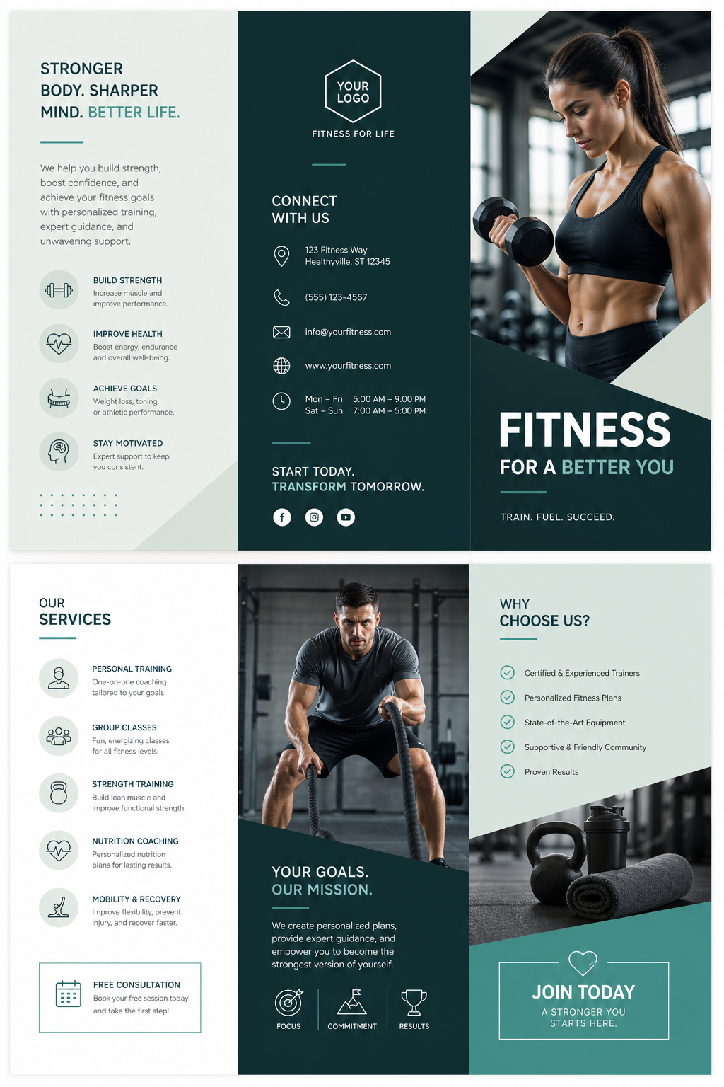 Fitness Brochure — modern style brochure cover