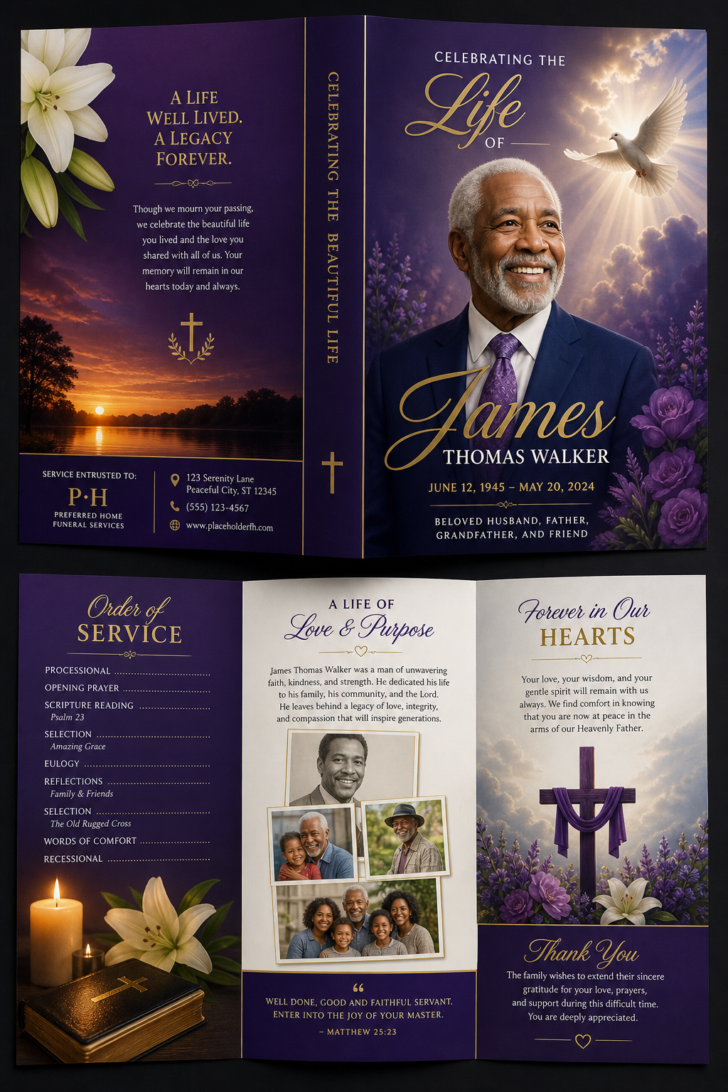 Funeral Brochure — vibrant style brochure cover