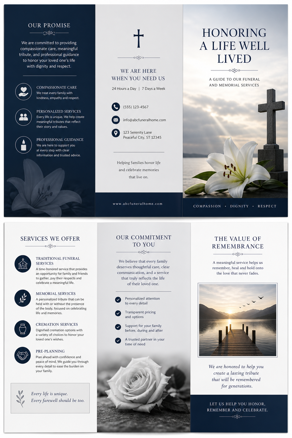 Funeral Brochure — corporate style brochure cover