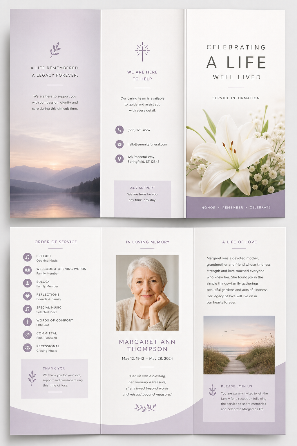 Funeral Brochure — modern style brochure cover