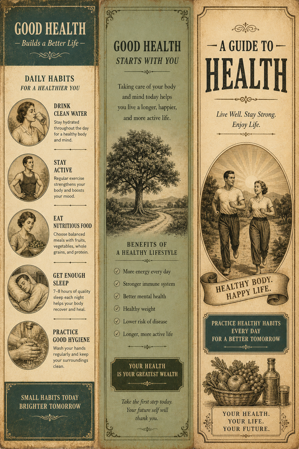Health Brochure — vintage style brochure cover